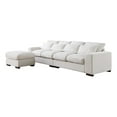 thumbnail image 1 of 123.24'' Fabric Square Arm Modular Reversible Sectional Sofa & Ottoman-Beige, 1 of 9