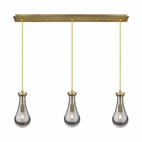 Innovations Lighting - Owego - 3 Light Cord Hung Linear Pendant In Art Deco