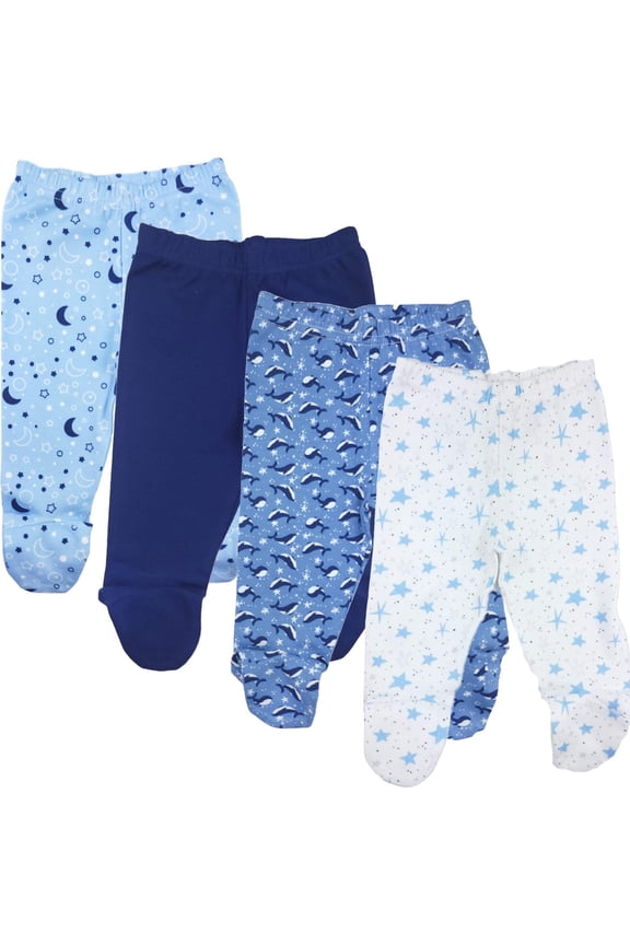 Baby 100% Cotton Infant Pants with Footies 100% Cotton Unisex Boys Girls Multipacks