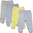 thumbnail image 1 of 123 Bear Baby 100% Cotton Infant Pants with Footies 100% Cotton Unisex Boys Girls Multipacks, 1 of 6