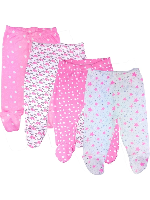 Baby 100% Cotton Infant Pants with Footies 100% Cotton Unisex Boys Girls Multipacks
