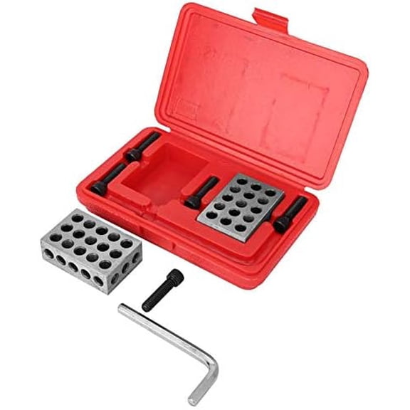 123 Blocks Set inches, Machinist Precision Gauge Blocks 0.0002" Tolerances, 1-2-3" Gage Block Kit with 23 x Holes 5 x 3/8-16 Threaded Bolts 1 x Wrench$$Other