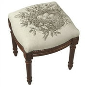 123 Creations Bird's Nest Vanity Stool with Wood Stain Finish Grey