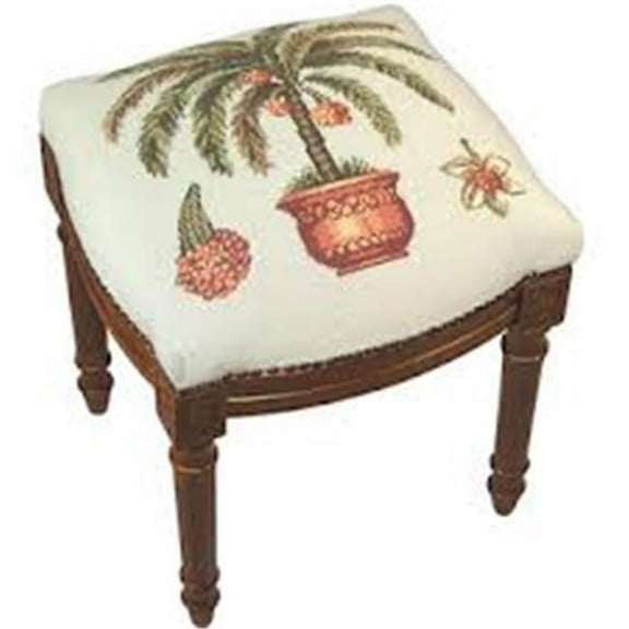 123 Creations C216FS Palm Tree needlepoint stool