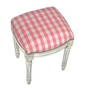 123 Creations C698WFS Plaid-Pink Fabric Upholstered Stool