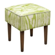 123 Creations Faux Bois Linen Upholstered Modern-style Stool Green