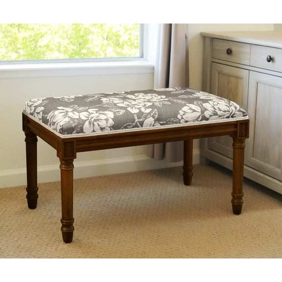 123 Creations Gray Magnolia Bench with Wood Stain Finish