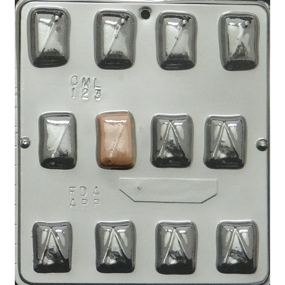 123 Flat Square Pieces chocolate Candy Mold