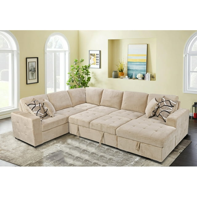 123" Oversized Sectional Sofa, , 4In1 Sectional Sleeper Sofa