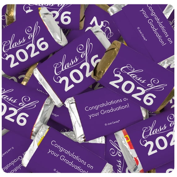 102 Pcs Purple Graduation Candy Favors Class Of 2026 Wrapped Miniatures (1.8lb Bag)