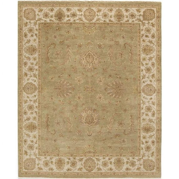 12345 Amritsar Agra Light Green & Ivory Area Rug - 4.6 x 7 ft.