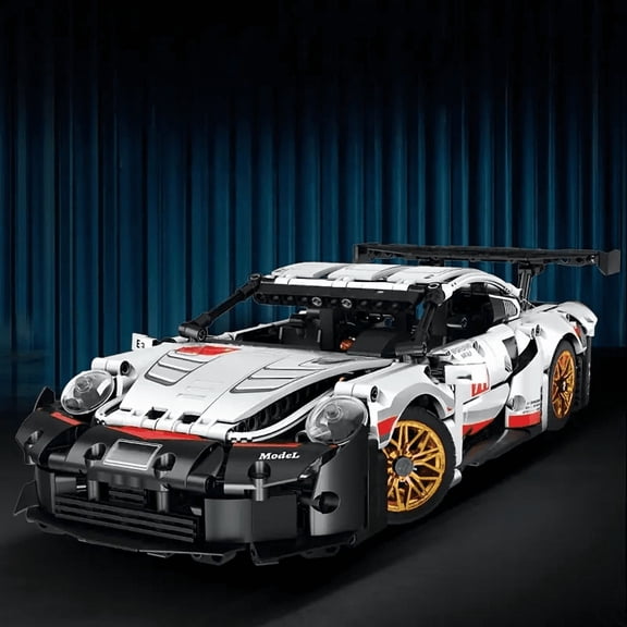 1238-Piece Super Racing Car Building Block Set, White Body Design, Abs Plastic Material, Easy-To-Assemble Mechanical Speed Car