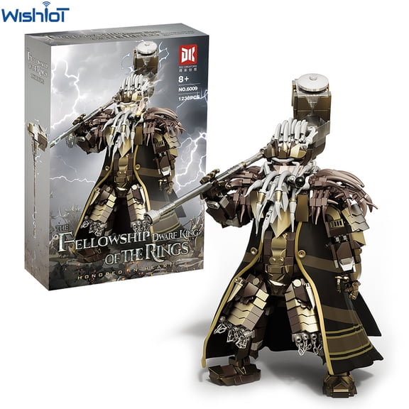 1238PCS Ring Protector Dwarf King with Weapon Hammer Building Blocks Model Figure Assemble Bricks Toys Kids Birthday Gift DK6009