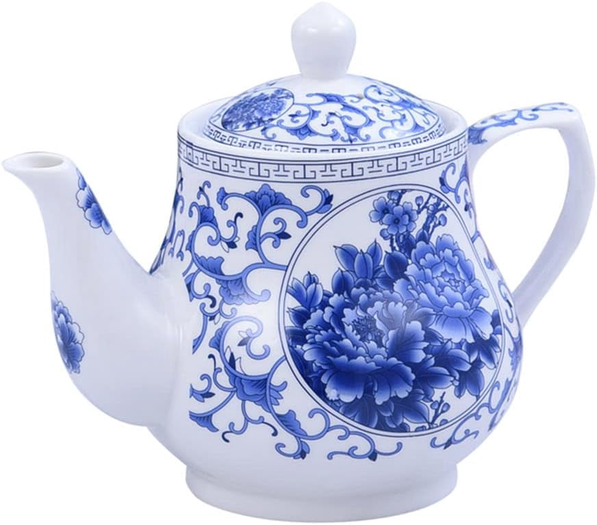 123Arts Ceramic Teapot - 13 Oz Blue & White Design - Small Tea Pot For Home, Office, Or Gifting - View #3