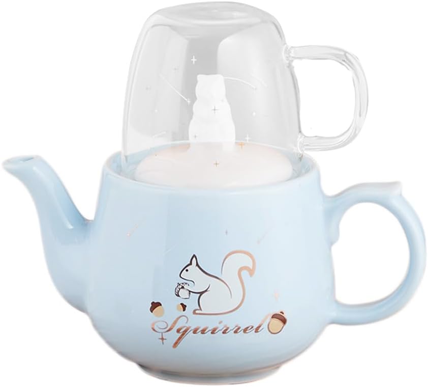 123Arts Ceramic Teapot - 13 Oz Blue & White Design - Small Tea Pot For Home, Office, Or Gifting - View #5