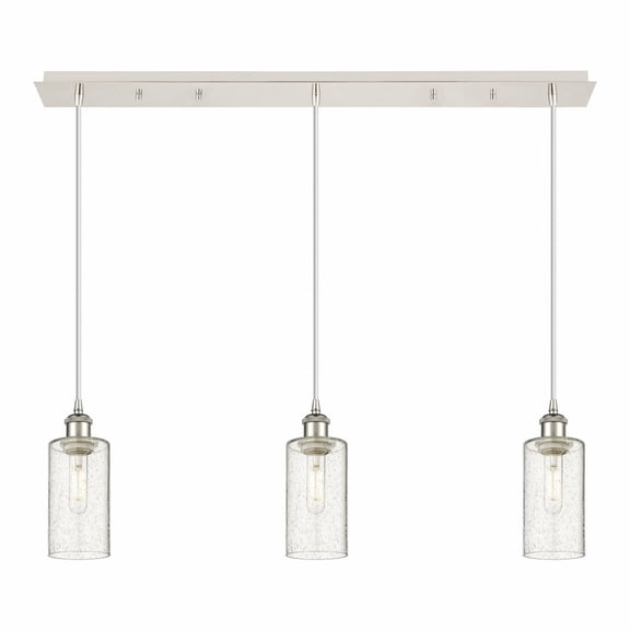 123B-3P-PN-G434-7SDY Innovations Lighting Crown Point - 3 Light Cord Hung Linear Pendant-11.25 Inch Tall and 36.88 Inch Wide-Polished Nickel