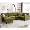 thumbnail image 1 of 124.4" 6-Seater U-Shaped Modular Sectional Sofa with Sparkling Glitter Chenille Fabric & Storage Ottoman, 1 of 7