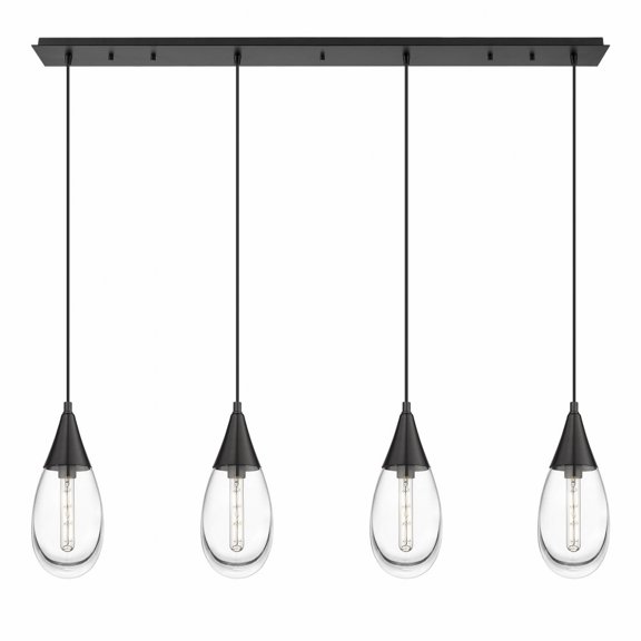 Innovations Lighting - Malone - 4 Light Cord Hung Linear Pendant In Art Deco