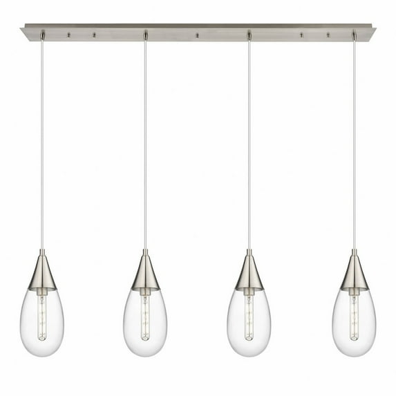 Innovations Lighting - Malone - 4 Light Cord Hung Linear Pendant In Art Deco