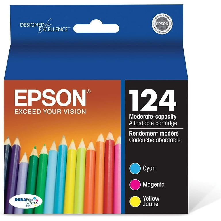 Epson DURABrite 124 Original Ink Cartridge - Inkjet - 170 Pages - Black, Cyan, Magenta, Yellow - 4 / Pack Epson DURABrite 124 Original Ink Cartridge - Inkjet - 170 Pages - Black, Cyan, Magenta, Yellow - 4 / Pack