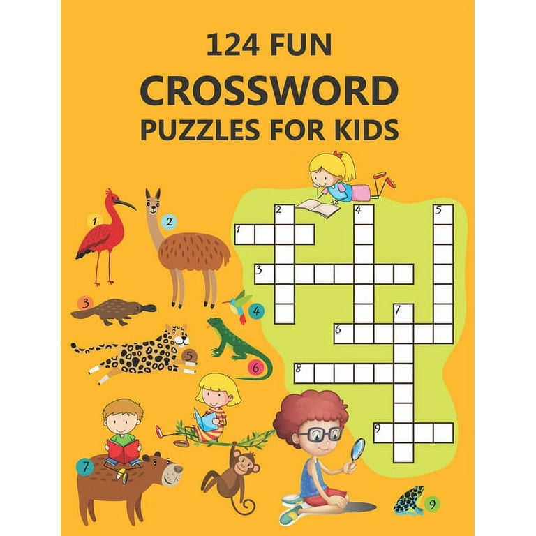 124 Fun Crossword Puzzles for Kids: First Children Crossword