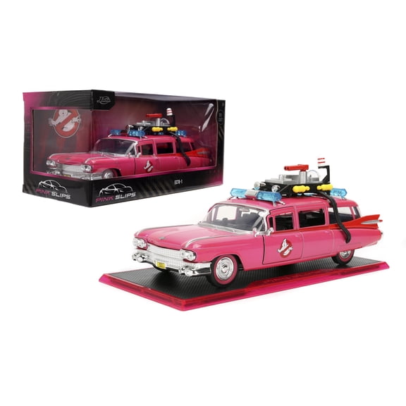 Jada Toys Pink Slips 1:24 Ghostbusters Ecto-1 Die-Cast Model Vehicles (Pink)