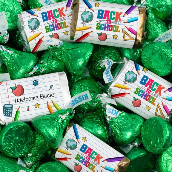 124 Pcs Back to School Candy for Classroom Hershey's Chocolate By Just Candy (1.52 lbs) - Green