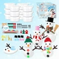 thumbnail image 1 of 124 Pcs Build a Snowman Kit Christmas Crafts Gift for Kids, Xmas Activities Creative Kids Air Dry Modeling Clay Snowman DIY Toys for Holiday Favor Supplies, 1 of 8