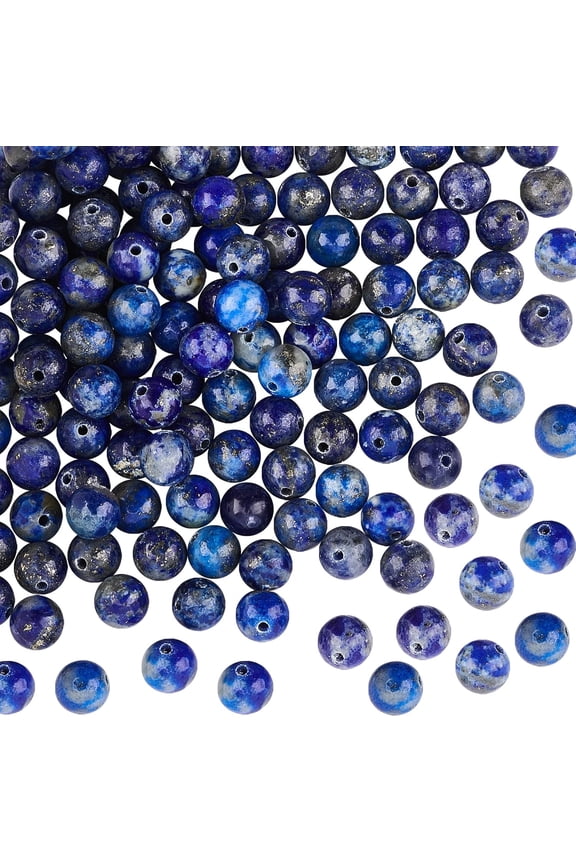 124 Pcs Gemstone Round Loose Beads 6mm Natural Stone Beads Round Gemstones Loose Spacer Beads Beads for Bracelets Necklace Jewelry Making Mixed Color