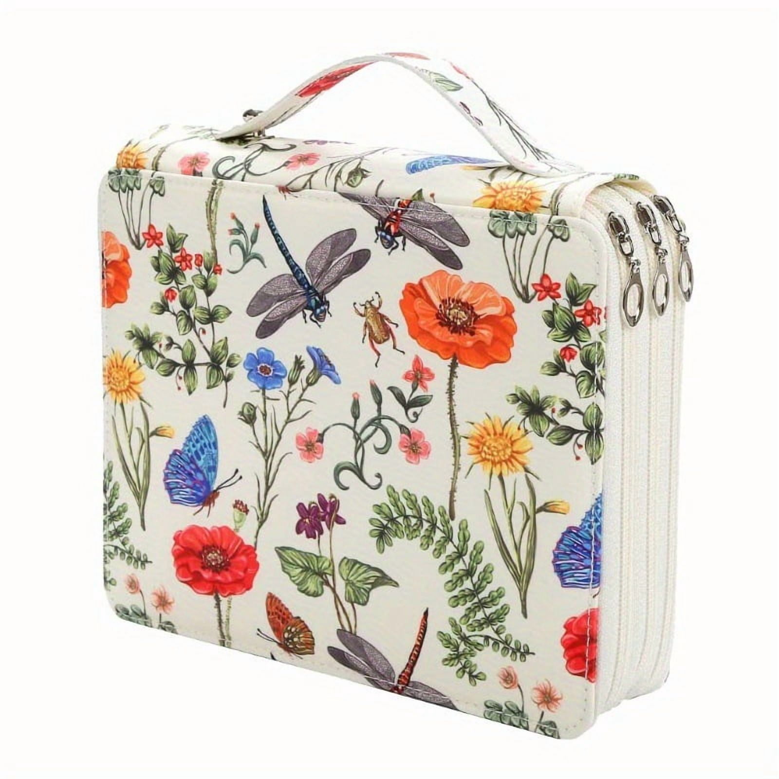 124 Slots Large Capacity Colored Pencil Case Holder, 3-Layer Oxford Fabric Art Organizer with Smooth Zipper, Portable Stationery Bag for Artist Watercolor Pens & Markers, Slate Grey