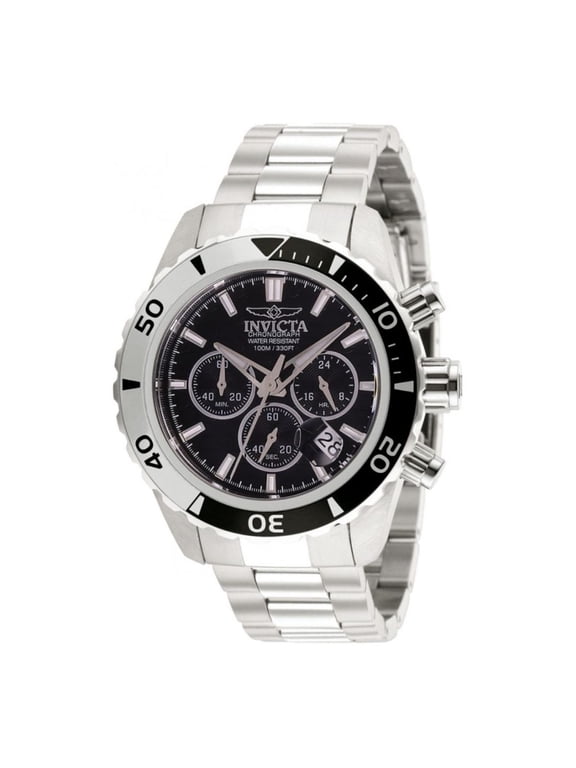 12443 Pro Diver- SS Chrono ISA - With Sea Hunter Logo Dial SS Black