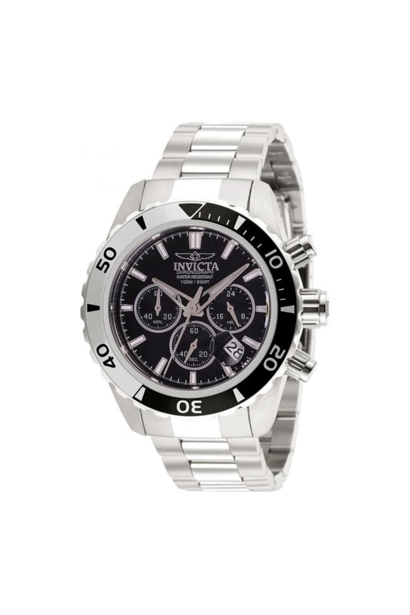 12443 Pro Diver- SS Chrono ISA - With Sea Hunter Logo Dial SS Black