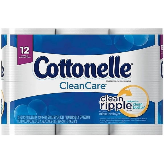 12456PK Ultra Soft Bath Tissue, 1-Ply, 165 Sheets/Roll, 12/Pack