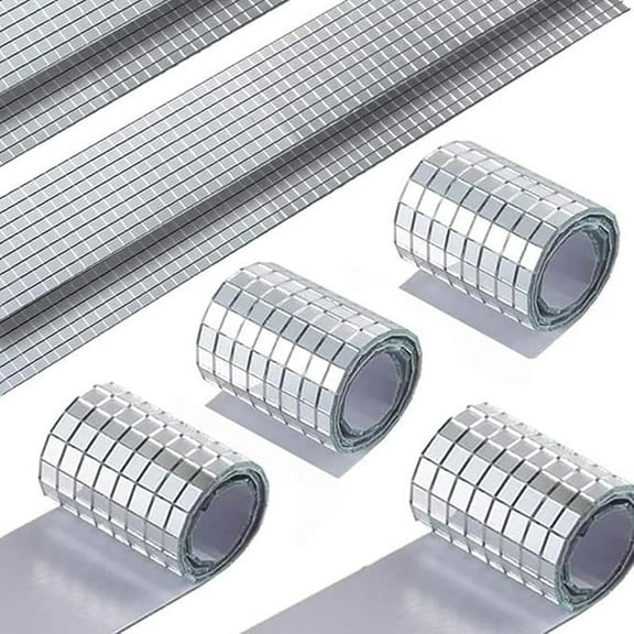 12480 Pcs Mirror Mosaic Tiles, 5 x 5 mm Square Self Adhesive Disco Ball Tiles Sticker for Party DIY Crafts Decoration (Silver)