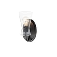 thumbnail image 1 of Ava 1 - Light Black Incandescent Glass And Steel Wall Sconce, 1 of 5