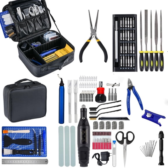 124Pcs 3D Printer Accessories Tool Kit with Carrying Case, Comprehensive 3D Printing Accessories for Modeler Basic Nozzle Cleaning, Removal, Trimming & Finishing, Includes Mini Rotary Tool
