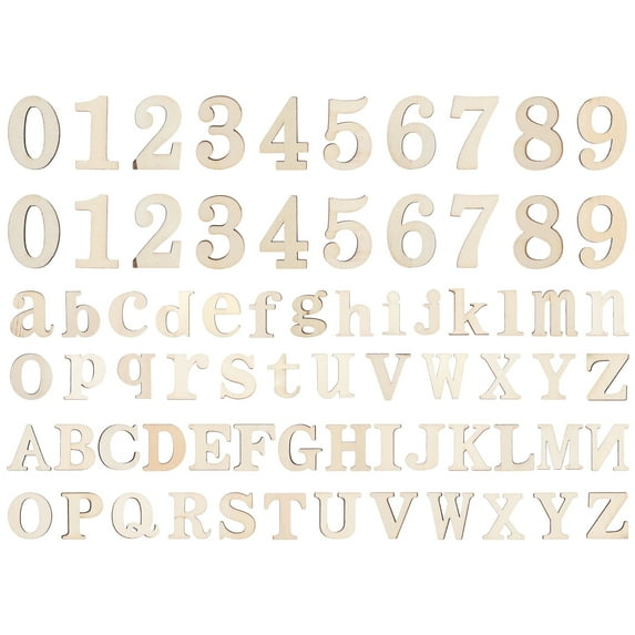 124Pcs Wooden Letters Numbers Display DIY Stage Property Manual Accessories Craft Decorations