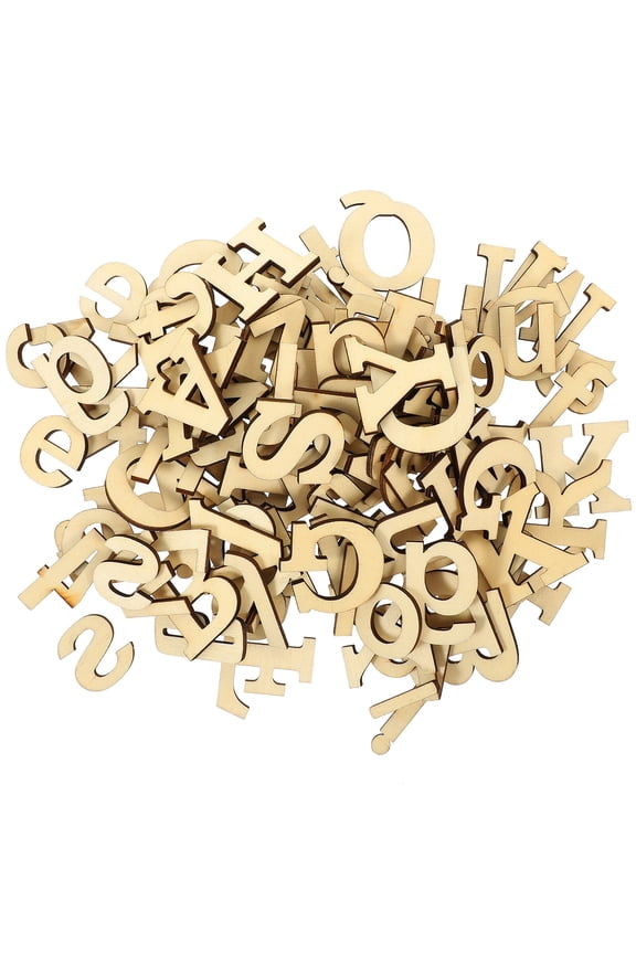 124pcs Wooden Alphabet Letters for Crafts, Wedding Decor, Scrapbooking, Projects, Home Decoration and Art