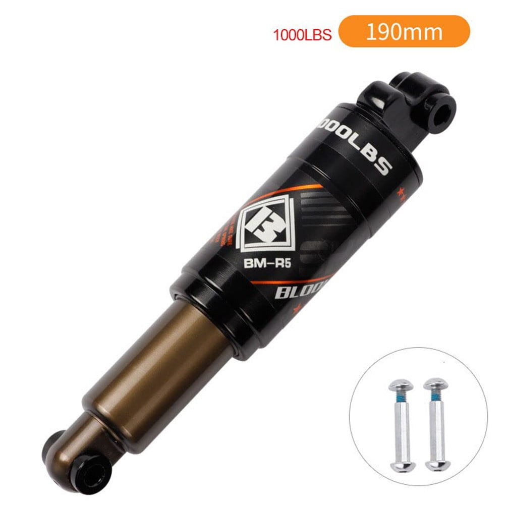 Mountain Bike Rear Shock Absorber - 125mm To 190mm Travel, 1000LBS Spring, Aluminum Alloy For MTB, E-Bike & Electric Scooter | Adjustable, Lightweight