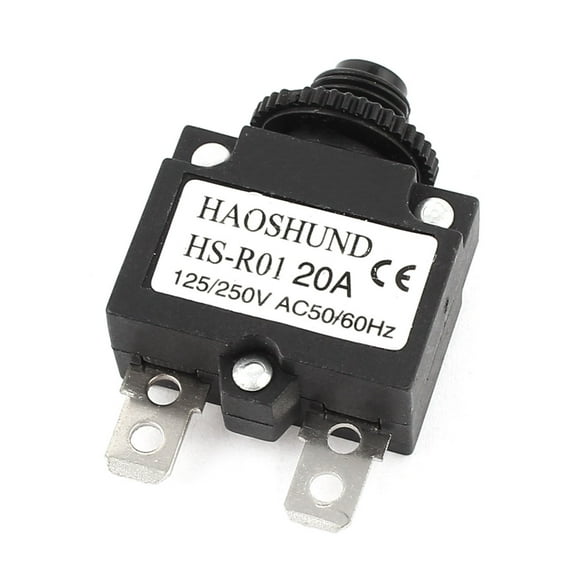 125/250V 20A 10mm Air Compressor Circuit Breaker Overload Protector Black