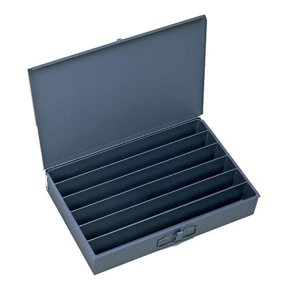 125-95-IND Gray Cold Rolled Steel Individual Large Horizontal Box, 18" Width x 3" Height x 12" Depth, 6 Compartment