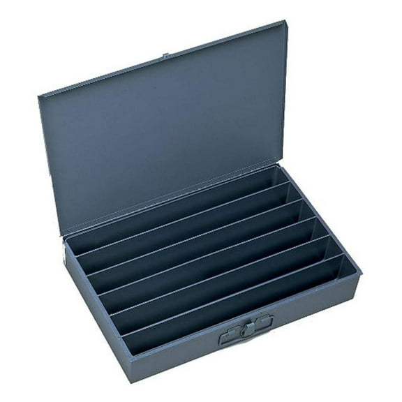 125-95-IND Gray Cold Rolled Steel Individual Large Horizontal Box, 18" Width x 3" Height x 12" Depth, 6 Compartment