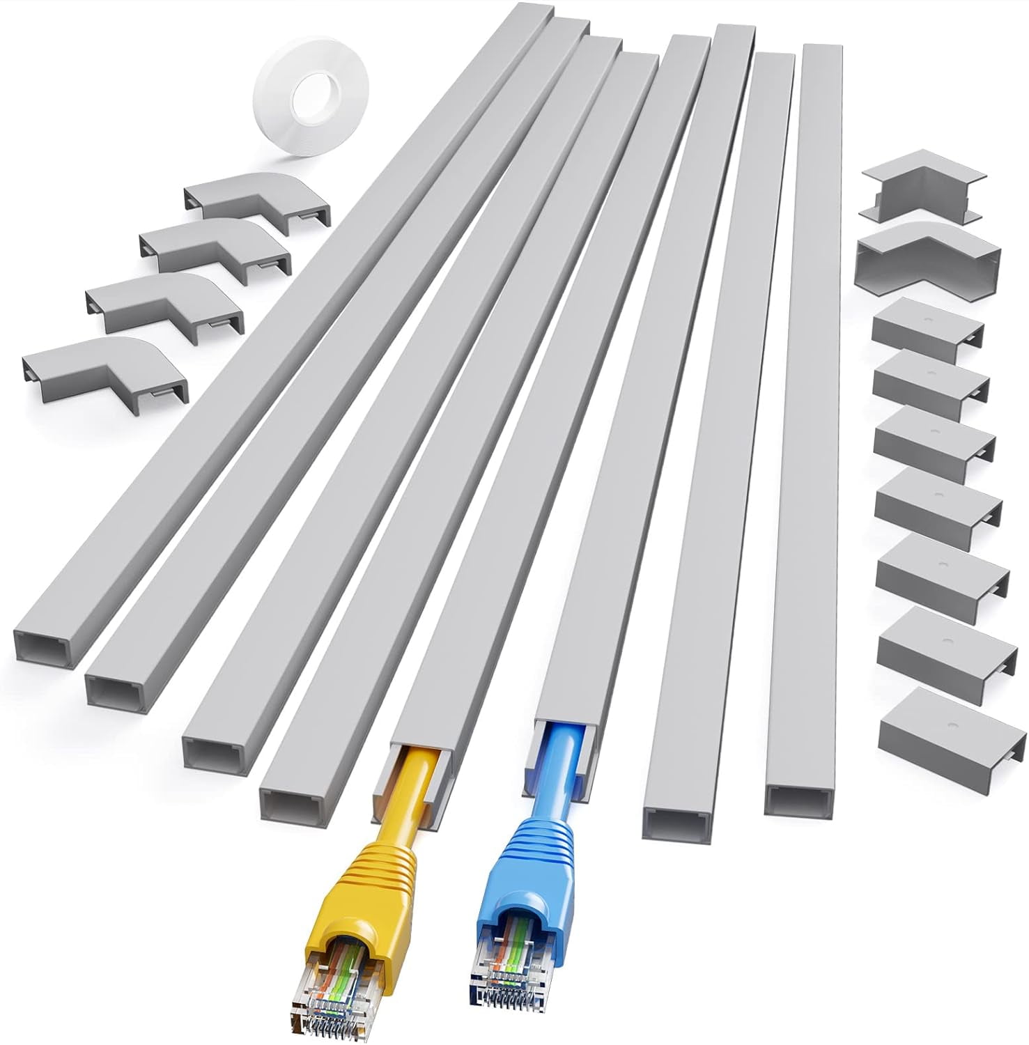 125" Cable Raceway Kit Yecaye OneCord Channel Cord Cover on Wall