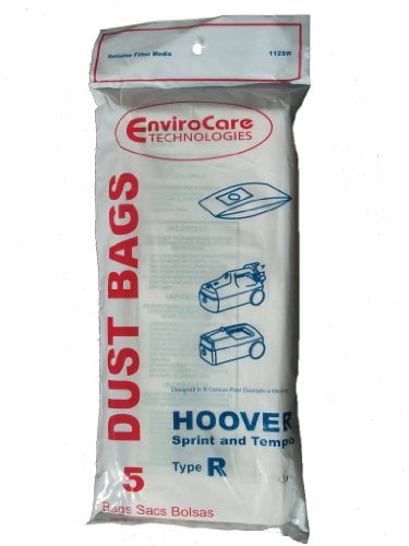 125 Compatible with Hoover Type R Sprint, Tempo, Allergy Vacuum Bags, Sprint, Tempo, Hornet, Por