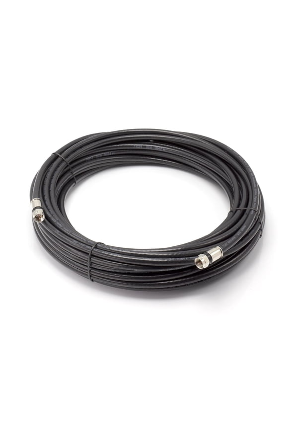 125 Foot Black - Solid Copper Coax Cable - RG6 Coaxial Cable with Connectors, F81 / RF, Digital Coax for Audio/Video, Cable TV, Antenna, Internet, & Satellite, 125 Feet (38 Meter)
