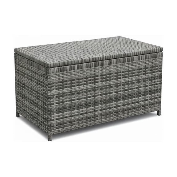 125 Gallon Outdoor Storage Box with Wheels – Waterproof PE Wicker Rattan & Aluminum Frame – Lockable Patio Deck Chest – Weather-Resistant for Cushions, Garden Tools, Pool Equipment – Brown Rattan
