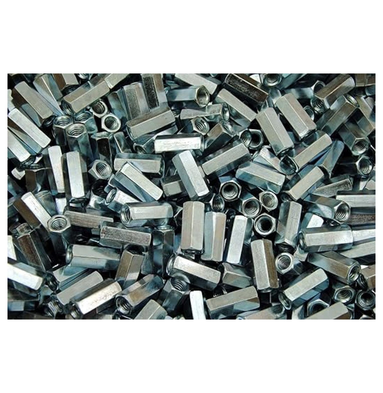 (125) Hex Coupling Nuts 5/16-18 x 1/2 x 1-1/8 Threaded Rod Connector Zinc