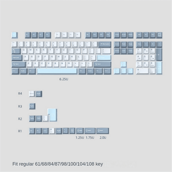 125 Keys PBT Double Shot Keycaps Set Key Caps Cherry Height for MX Mechanical Gaming Keyboard , Type-A PBT as shown,125 x keycaps