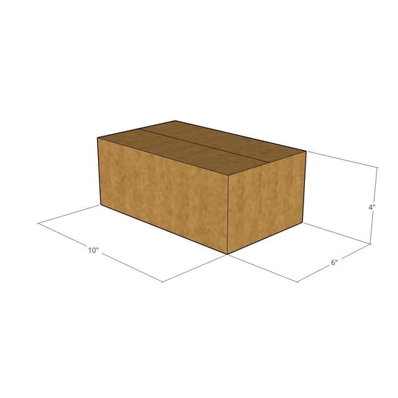 10x6x4 Kraft Brown Corrugated Shipping Boxes, 32 ECT Single-Wall, Qty 125