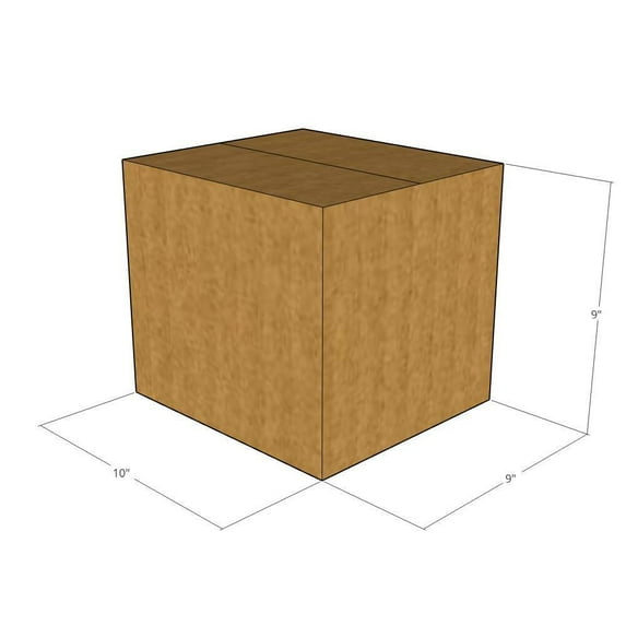 10x9x9 Kraft Brown Corrugated Shipping Boxes, 32 ECT Single-Wall, Qty 125